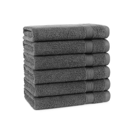 Arkwright Home Host & Home Hand Towel 16x28 Dark Grey - Pack of 6, 6PK P-HT-HH1628-DG