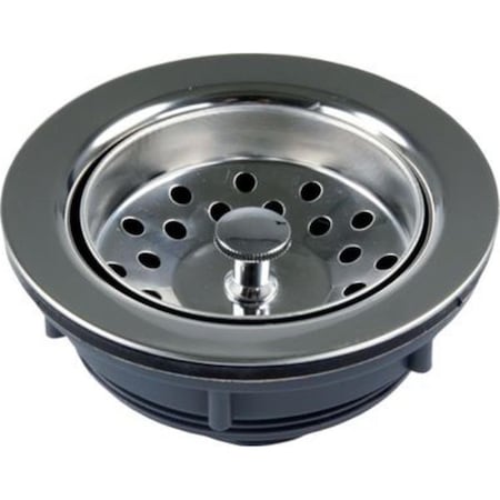 Jr Products Stainless Steel Kitchen Push-In Strainer with Basket, Chrome JRP95285