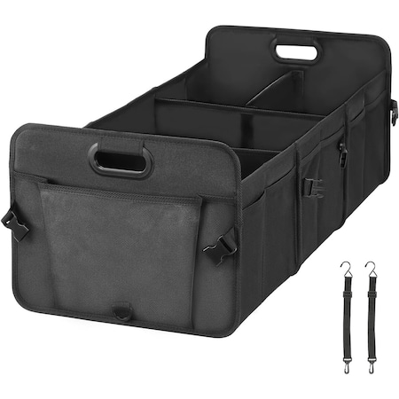 Simple Deluxe Car Trunk Organizer, Multi Compartments Collapsible Car Storage, Anti-slip, Waterproof 600D Oxford AAORGNTRUNK3OXBLKV2