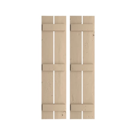 Ekena Millwork Rustic Two Board Spaced Board-n-Batten Knotty Pine Faux Wood Shutters, 11 1/2W x 82H, PR SHUBSS11X82KPPR