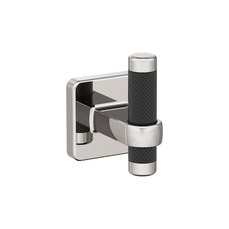 Amerock Esquire Polished Nickel/Black Bronze Contemporary Single Robe Hook BH36563PNBBR