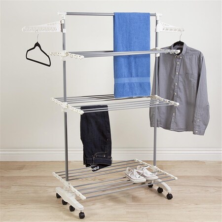 Implementos Heavy Duty 3 Tier Laundry Rack Stainless Steel Clothing Shelf for Indoor & Outdoor Use IM3855343