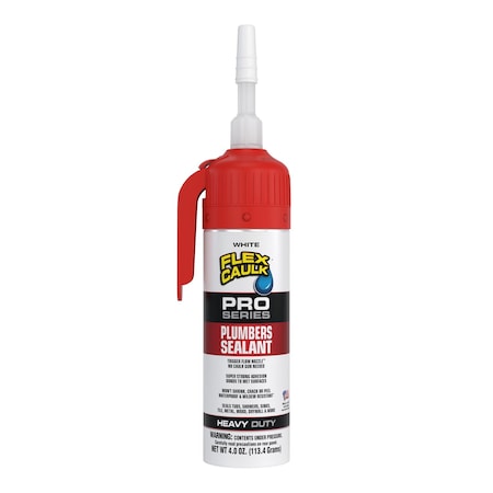 Flex Seal Flex Caulk Pro Series Plumbers Sealant, White PLB680WHT100
