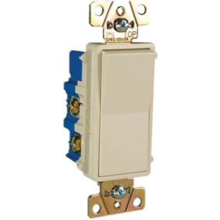 Legrand radiant Paddle Switch, 15 A, 120/277 VAC, Push Wire, Side Wire Terminal, Light Almond TM874LACC6