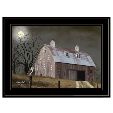 Homeroots Midnight Moon 3 Black Framed Print Wall Art 404443