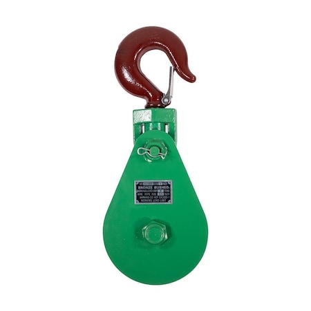 Mytee Products Snatch Block w/Hook WLL 8 Ton 8 in Sheave 3/4 inWire Rope Wrecker Roll Back Recovery SB8-8