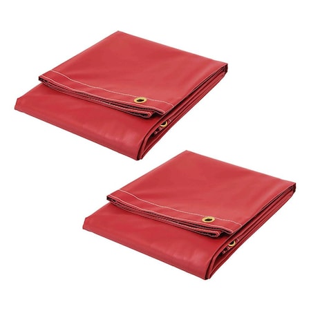 Mytee Products 8 ftx10 ft HD Red 18oz Vinyl Utility Tarp Waterproof, Multipurpose, Cars, Boats, Camper, 2PK VT18-8x10-REDx2