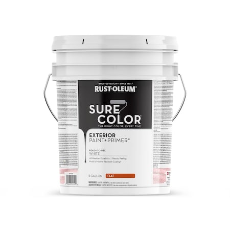Rust-Oleum Exterior Paint, White, 5 gal 398372