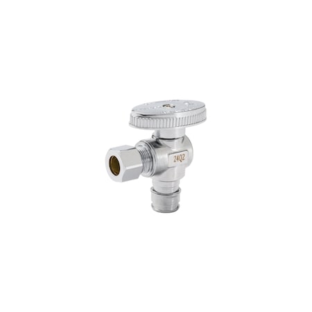 Proline Series 1/2-in F1960 PEX x 3/8-in COMP Chrome Plated Brass Angle Stop 190-862HC