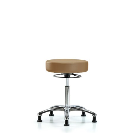 Blue Ridge Ergonomics Vin Stool without Back Chrome-Medium Bench Height with Stationary Glides in Taupe Trailblazer Vin BR-VMBSO-CR-NF-RG-8584