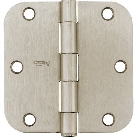 National Hardware 3-1/2'' Satin Nickel 5/8'' Radius Door Hinge, 12PK N612-061