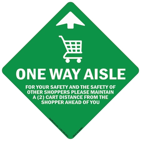 Signmission One Way Aisle For Your Saftety Non-Slip Floor Graphic, 3PK, 16 in L, 16 in H, FD-2-X-16-3PK-99981 FD-2-X-16-3PK-99981