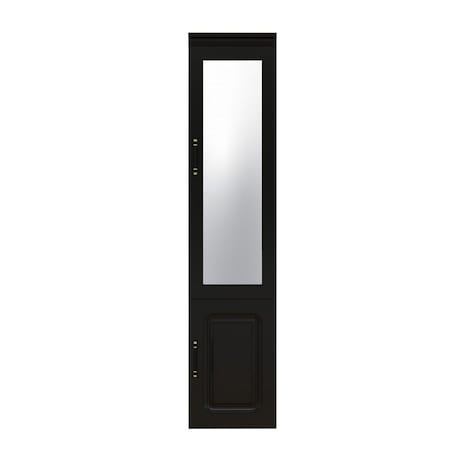 Homeroots 71" Black Wood Mirrored Two Door Combo Dresser 617970