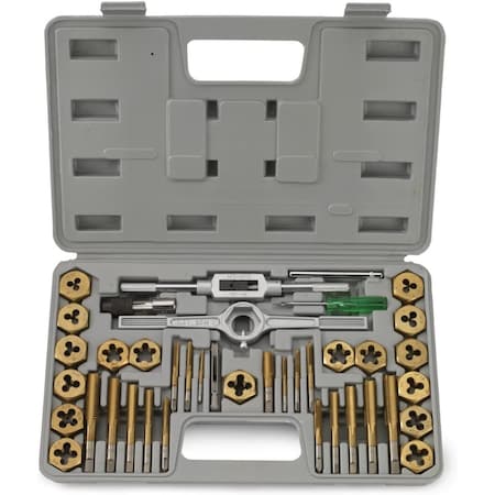 Neiko SAE Tap and Die Set, Titanium-Coated Alloy Steel Taps and Dies, Large Threading-Tool Kit, 40-Piece 00911A