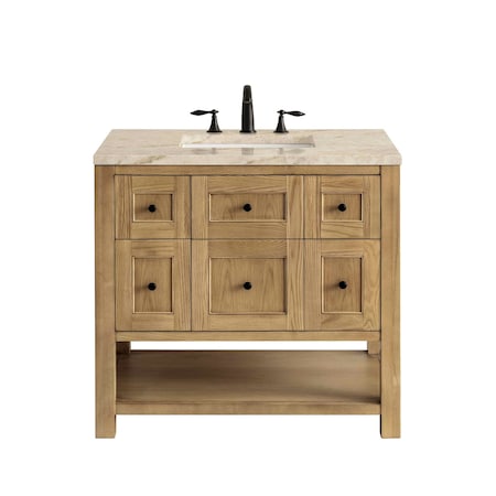 James Martin Vanities Breckenridge 36" Single Vanity, Light Natural Oak, w/ 3 CM Tajnar Eclos Top 330-V36-LNO-3TJR