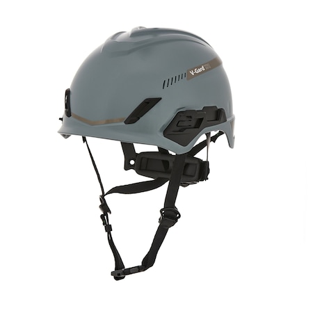 Msa Safety V-Gard H1 Safety Helmet, Trivent, Fas-Trac III Pivot, ANSI, EN12492, Class C, Gray 10204346
