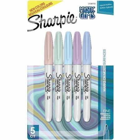 Sharpie Mystic Gems Permanent Markers, Fine Marker Point, Assorted Ink, 6PK 2136773