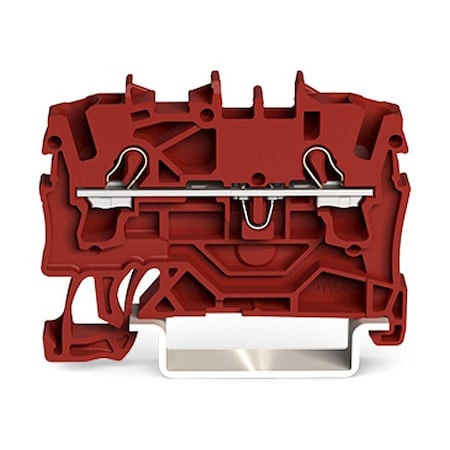 Wago Terminal Block, 1.9" L, 1.55" W, 800V, Red 2002-1203