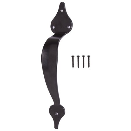 Prosource Ornamental Gate Pull, Steel, Black, Black Powder-Coated, 5-Piece, For: Outdoor 33195PKS-PS
