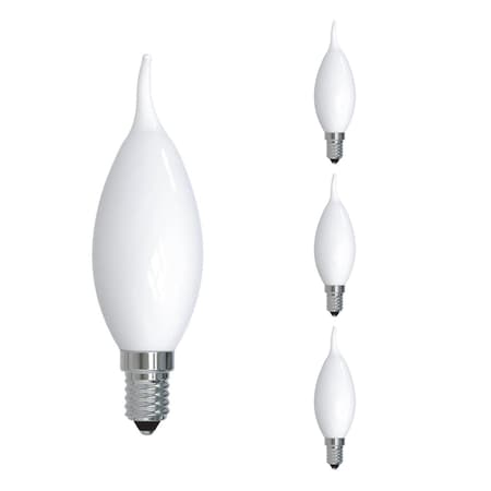 Bulbrite 60-Watt Dimmable (E12) Candelabra Screw Base Milky Filament CA10 Milky LED Light Bulb, 2700K, 4PK 862691