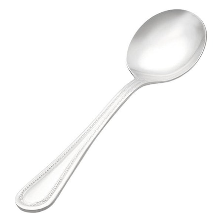 Vollrath Bouillon Spoon, 6.12 in L, Silver, PK12 48225