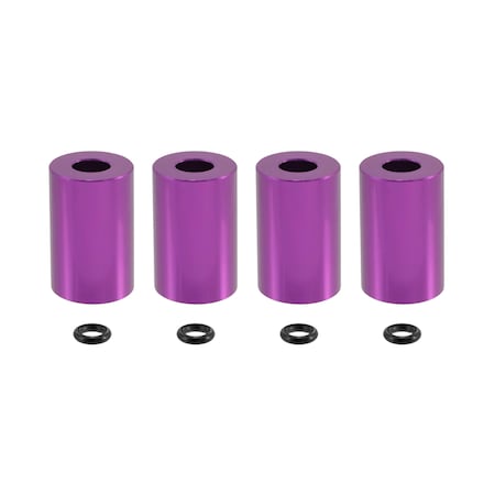True Spike LUG NUTS Fits 51 Millimeter Lug Nuts Purple Aluminum Round Shape Set Of 4 LGS002PR