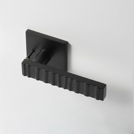 Mcbowery Groove Matte Black Combined Bed/Bath & Hall/Closet Modern Door Handle (Privacy/Passage - Left Hand) MB-1104PVMB-LH