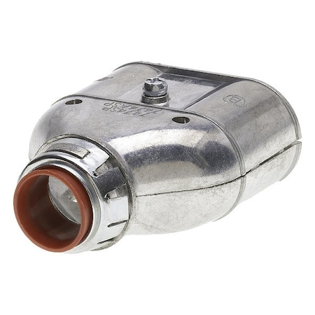 Bridgeport Duplex Connector Connector, 1/2 in, Snap-in, Die Cast Zinc, Ball Burnished, Mirror Smooth, Silver 7474ASP