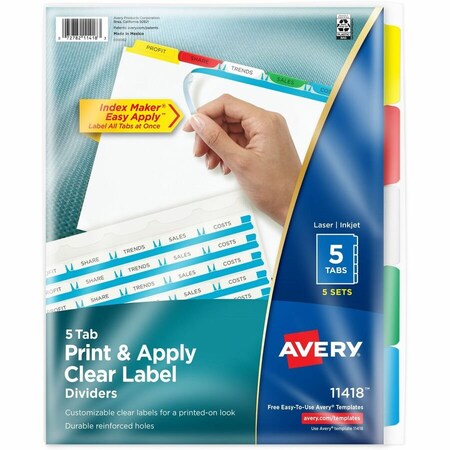 Avery Dennison INDEX, MKR, 5TB, 5ST/PK, AST 11418
