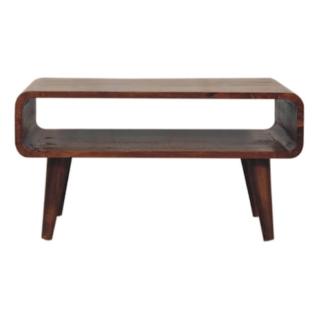 Homeroots 26in Brown Solid Wood Enclosed and Open Storage TV Stand 727851