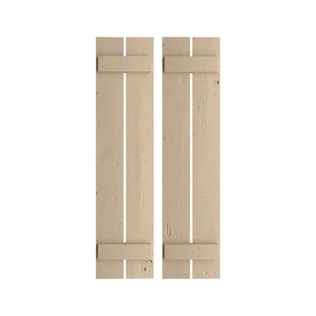 Ekena Millwork Rustic Two Board Spaced Board-n-Batten Knotty Pine Faux Wood Shutters, 11 1/2W x 52H, PR SHUBSS11X52KPPR