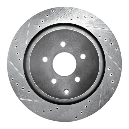 Dynamic Friction Co DFC Brake Rotor - Drilled and Slotted - Silver 631-68015L