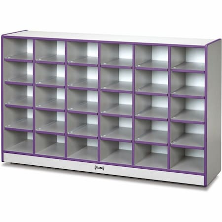 Jonti-Craft Rainbow Accents 30 Cubbie-Tray Mobile Storage, without Trays, Purple 0430JCWW004