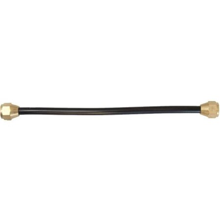 Dagan Straight Gas Connector with Solid Brass Fittings on Each End, Black ALUMCON