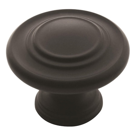 Amerock Inspirations 1-5/16 inch (33mm) Diameter Matte Black Cabinet Knob, 25PK 25VMP1586FB