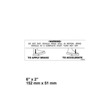 Taylor-Dunn REPLACEMENT DECAL, TREADLE 94-382-00