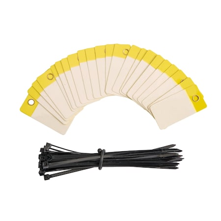 Brady Self-Laminating Blank Tags Polyester 4 in H x 2 in W Yellow 25/PK, 25PK 101998