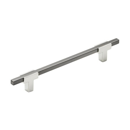 Amerock Urbanite 6-5/16 in 160 mm Center-to-Center Polished Chrome/Black Chrome Cabinet Pull BP77816026BCR