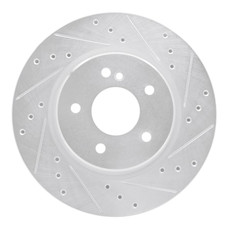 Dynamic Friction Co DFC Brake Rotor - Drilled and Slotted - Silver 631-63040R