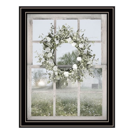 Homeroots Spring Farm View Black Framed Print Wall Art 530034