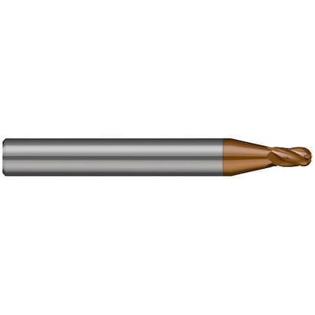 Harvey Tool Miniature End Mill-5 Flute-Ball, 714840-C10, Ti-Nano, .040" Cutter Diameter, .060" Length of Cut 714840-C10