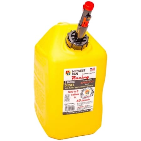 Midwest Can Gas Can, Polyethylene, 5 gal, Diesel, Yellow 6010