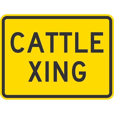 Lyle Cattle Xing, 24x18, Non-Reflective, Yellow G-12193-NA_24x18