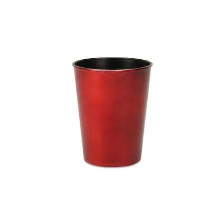 Homeroots 5in Red Recycled Plastic Indoor Outdoor Round Pot Planter 488247