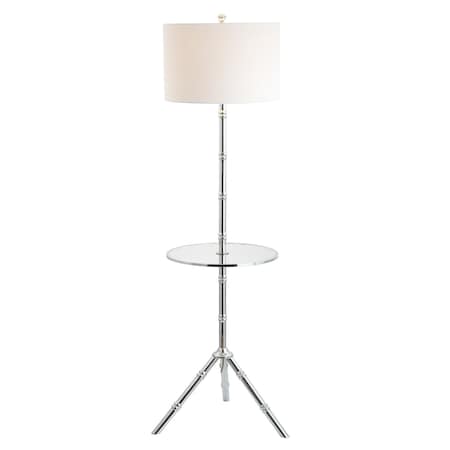 Jonathan Y Hall 62 in. Metal LED End Table Floor Lamp, Chrome JYL2012B
