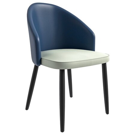 Leisuremod Paradiso Collection Modern Dining Seat in Blue with White Seat PC50BUW