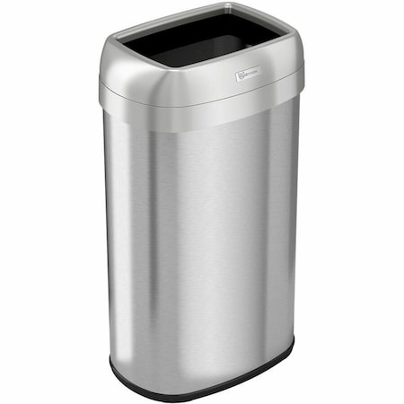 Hls Commercial 16 gal Oval Trash Can, Silver, Open Top, Stainless Steel, 11.5 in HLS16STV