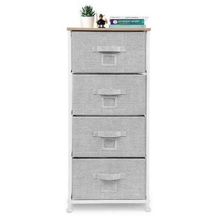 Homeroots 18in Grey Standard Accent Cabinet With Four Drawers 470364