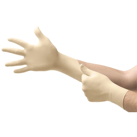 Ansell Diamond Grip, Disposable Gloves, 6.3 mil Palm, Latex, Powder-Free, M, Beige MICMF-300-M