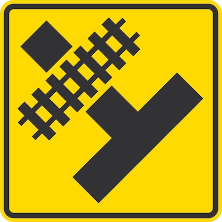 Lyle W10-3, Side Road With Tracks Symbol, 36x36, High Intensity Prismatic, Yellow G-16374-HI_36x36